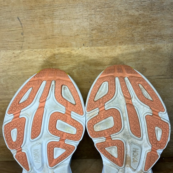 Hoka One One Bondi 8 REFLECTIVE Womens Sz 9.5 Running Shoes Sneakers Blue Yellow - Picture 11 of 13